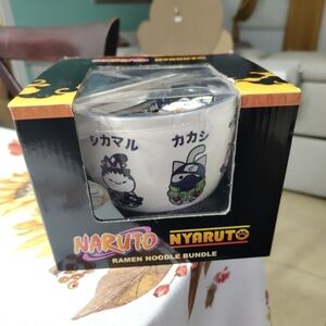 Naruto Nyaruto Ramen Noodle Bundle Bowl, Chopsticks w/ Holder, & Soup Spoon‎